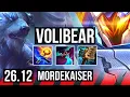 VOLIBEAR vs MORDEKAISER TOP Good KDA 6 NA Grandmaster 26 12