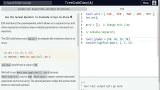 Lesson 8 ES6 Use the Spread Operator to Evaluate Arrays In-Place