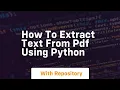 How to extract text from pdf using python