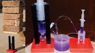 how to make a powerful hydraulic jack using syringe