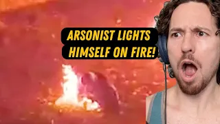 Arsonist Sets Himself on FIRE!