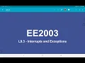 L9 3 - Interrupts and Exceptions