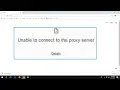 How to Fix All Error of Enable to Connect to the Proxy Server Internet Issue