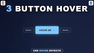 CSS Button Hover Effects - 3 Modern Designs HTML CSS Tutorial