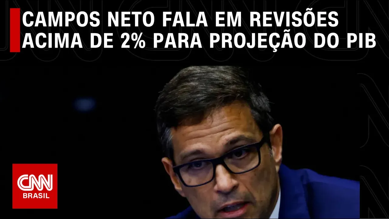 Campos Neto fala em revisões acima de 2% para projeção do PIB | LIVE CNN