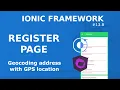 Ionic Tutorial 8 - Getting user address with Geolocation and Google maps geocoding