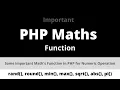 Some important maths function in PHP Function in PHP by Vivek Shakya tutorial 08