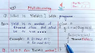yield method in java multithreading Learn Coding