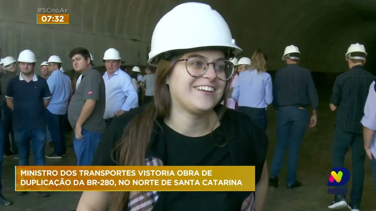 Ministro dos Transportes vistoria obra de duplicação da BR-280, entre Guaramirim e Jaraguá do Sul