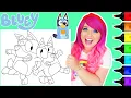 Coloring Bluey and Bingo Coloring Page Ohuhu Art Markers