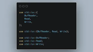Splitjoin vim Rust imports