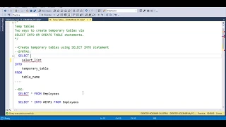 Temporary Tables in SQL Server How To Create Temporary Tables In SQL Types of Temp Tables
