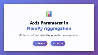 Axis Parameter in NumPy Aggregation Functions NumPy Tutorial for Beginners