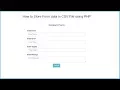 How to Store Form data in CSV File using PHP