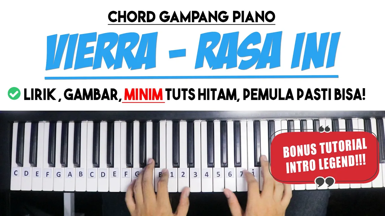 Tutorial Chord Piano (Disertai Intro) | Vierra - RASA INI | Mudah Dipahami Untuk Pemula