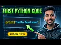 First Python Code Print Hello Developers One line code Python IDLE Code