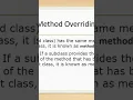 Method overriding short Java programming language Malayalam Tutorial