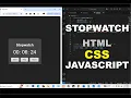 Build a Stopwatch Using HTML CSS JavaScript Full Beginner Tutorial Step-by-Step