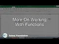 More on working with fuctions Computer Science Lecture Sabaq pk