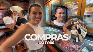 VLOG: COMPRAS DO MÊS NO SUPERMERCADO! Comprei até carne de rã... 😱🛒