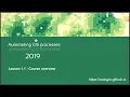 AutoGIS 2019 Lesson 1 1 Course overview