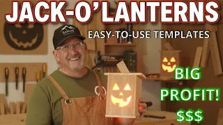 Easiest Way to Make Wooden Jack-O-Lanterns Profitable and Easy Woodworking Project