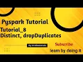 How to remove null and duplicates in PySpark Pyspark Tutorial