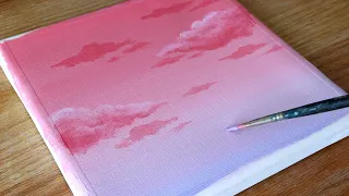 Download Acrylic painting | Pink Cloud Painting | Painting Tutorial for beginners #108 MP3