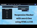 Create a Responsive Navigation bar with search box using HTML CSS