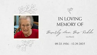 Beverly Ann Ro e nee Beeck Funeral - January 3 2026