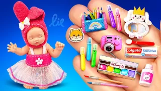 Making My mini baby Miniature School Supplies | Mini room for Baby Doll