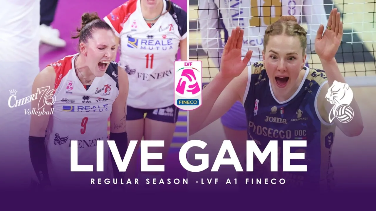 LIVE Chieri - Conegliano | 4^ Round, Serie A1 Fineco | Lega Volley Femminile 2026/27
