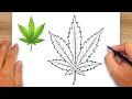 How to draw Pot Leaf - Easy Drawing for Kids Beginners