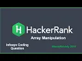 Array Manipulation Hackerrank solution in Python Hack With Infy previous year questions Infosys