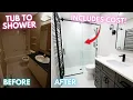 How to Convert a Tub Surround to a Walk In Shower Bathroom Renovation