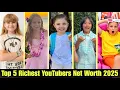 Top 5 Richest YouTubers Net Worth 2025 Like Nastya Ryan s World Diana More