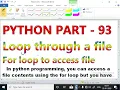 Python Part - 93 Create File In Python For Loop To Access File Contents EnhanceCodeLearning