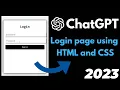 Create a simple Login page website with HTML and CSS using ChatGPT tutorial