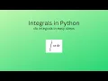 How to do integrals in python