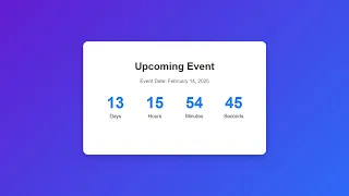 How to Create an Event Countdown Timer HTML CSS and JavaScript Project for Beginners