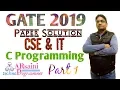 GATE 2019 CSE CS IT Paper Solution part 1 Programming Gate 2019 cs key