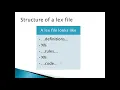 5 1 Introduction to Flex Structure of a flex file definitions rules code sections