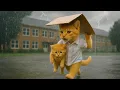 Download Lagu Kitten Sister Was Afraid of Thunderstorms, Ginger and Cat Friends Helped Kitten Be Happy Again