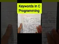 C Keywords