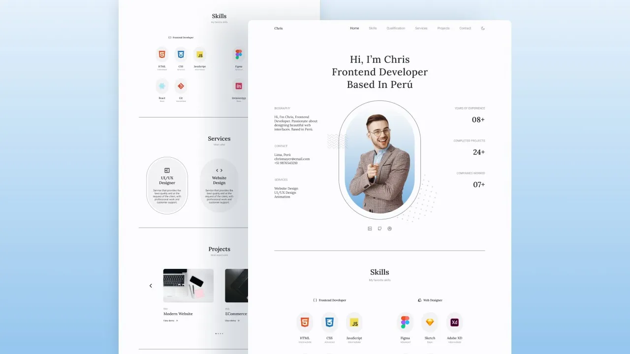 💼 Build & Deploy a Responsive Personal Portfolio Website Design Using HTML CSS & JavaScript