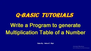 QBASIC In Nepali Write a Program to Generate Multiplication Table of a Number By NP Rijal