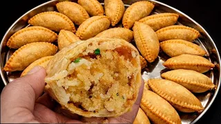 💕 आसान Halwai ka secret aaj pta chala ना आटा गूथना, ना तेल पीयेगी, crispy  Holi mawa gujiya Recipe