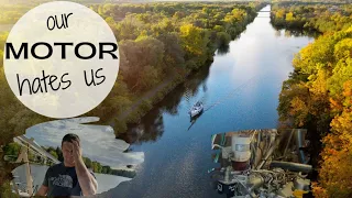 MOTOR PROBLEMS going through the Oswego and Erie Canals  – Ep 6