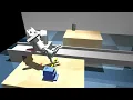 Simulation for hinge moving on Mujoco by WAM Arm and Hand embedded with tactile sensors