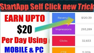 1000 self click trick earning startapp